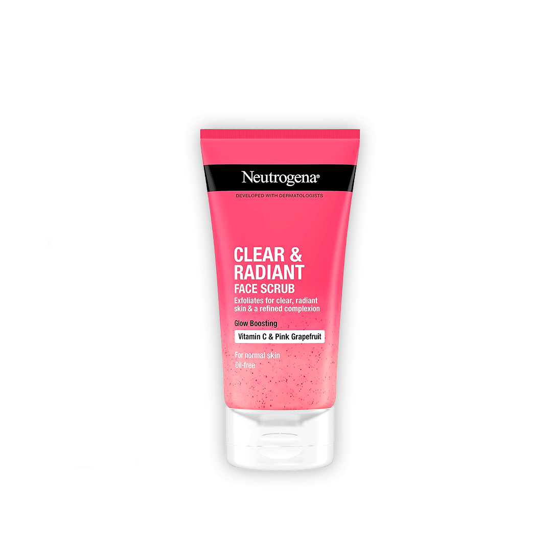 Neutrogena Refreshingly Clear Daily Exfoliator 150ml | Pink Grapefruit Face Scrub for Clear Skin