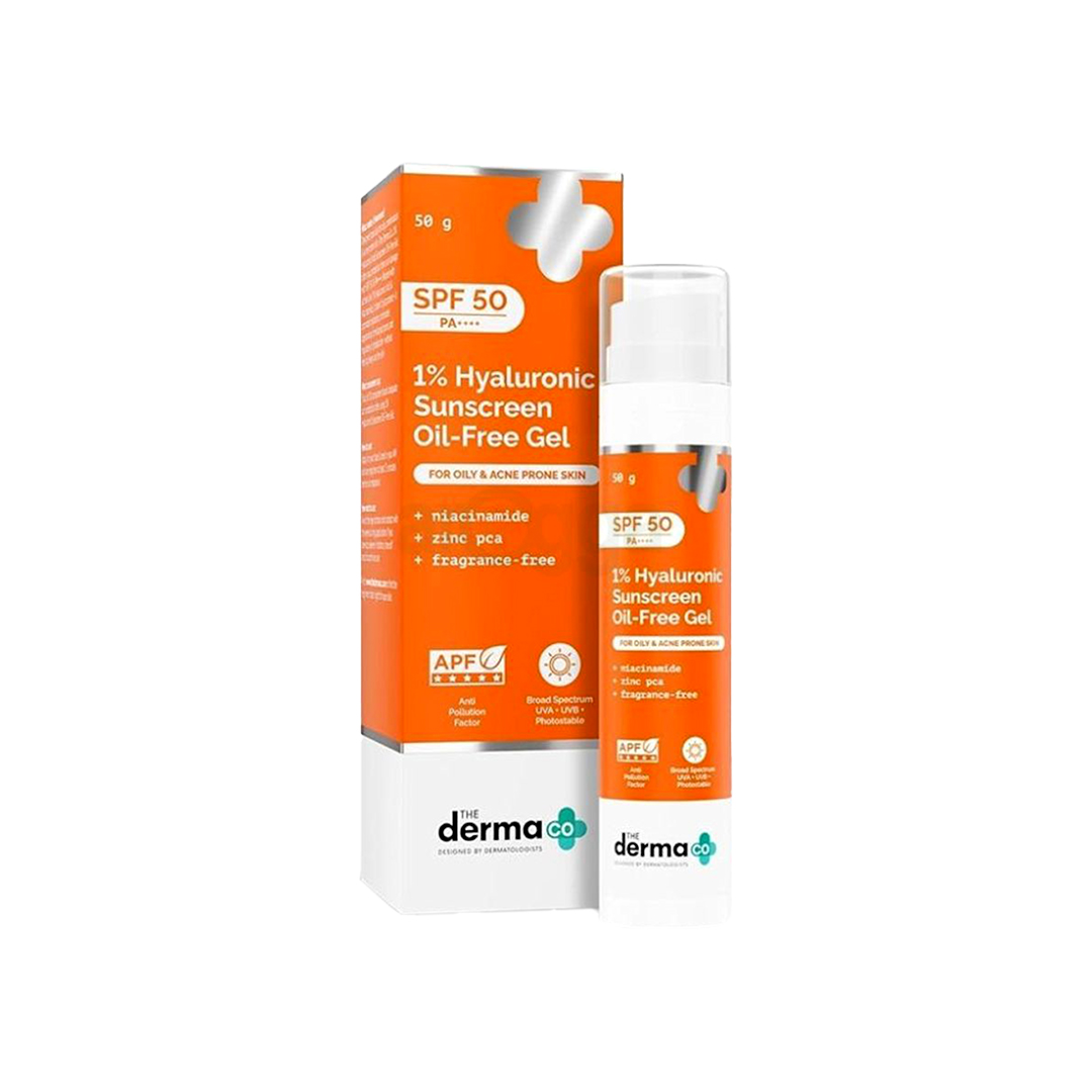 The Derma Co 1% Hyaluronic Sunscreen Oil-Free Matte Gel SPF 50 PA++++ (50g)