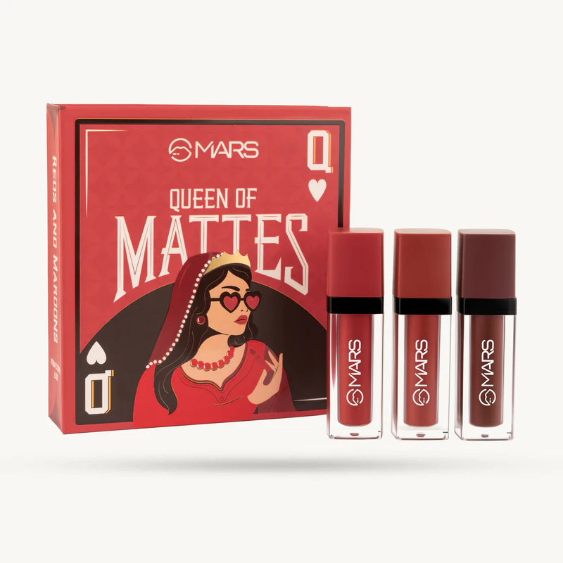 MARS Queen of Mattes Set of 03 Liquid Lipsticks – 03 Peaches & Nudes